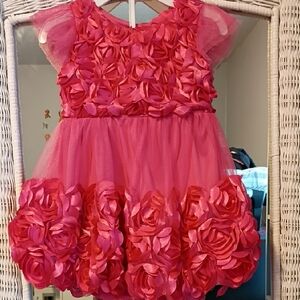 Nannette Pink Rosette Kids Dress
